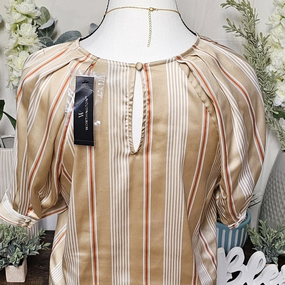 WORTHINGTON | WENDY STRIPE BLOUSE - NWT! - Picture 9 of 16